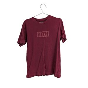 Kith Tonal Box Logo T-Shirt Streetwear  Red Small